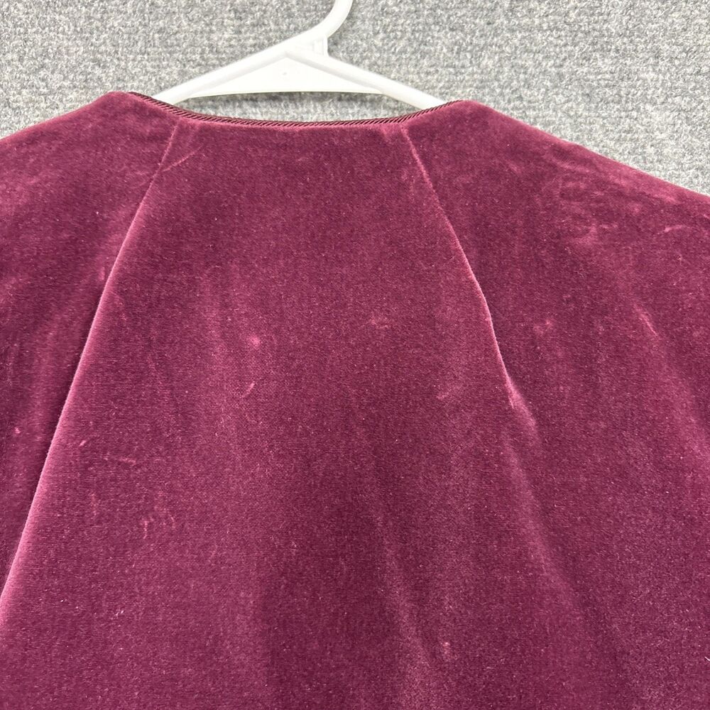 Cos Cob Blazer Womens Size 12 Burgundy Velvet Jacket Vintage - Picture 9 of 10